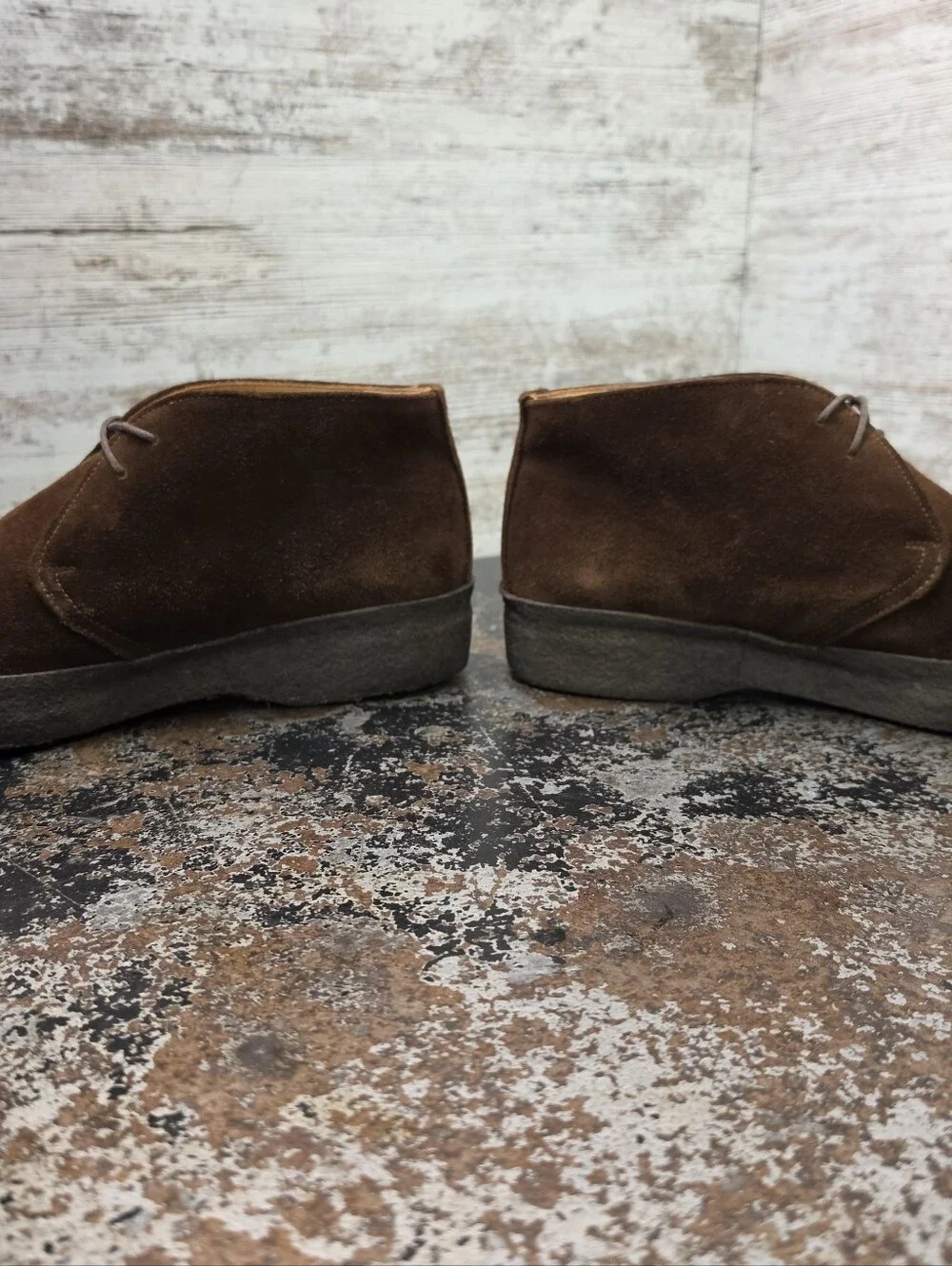 Sanders X Buck Mason Chukka Boots Sz 9.5 Used Brown Suede Natural Gum 2786PSS